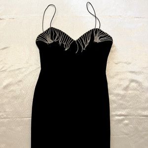 Bleautiful, black dangling rhinestones dress